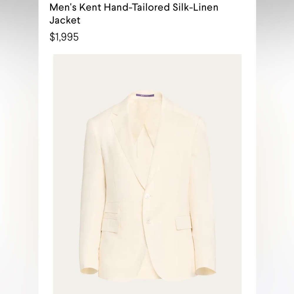 Ralph Lauren Cream Sport Coat with Notched Lapels - Picture 13 of 14